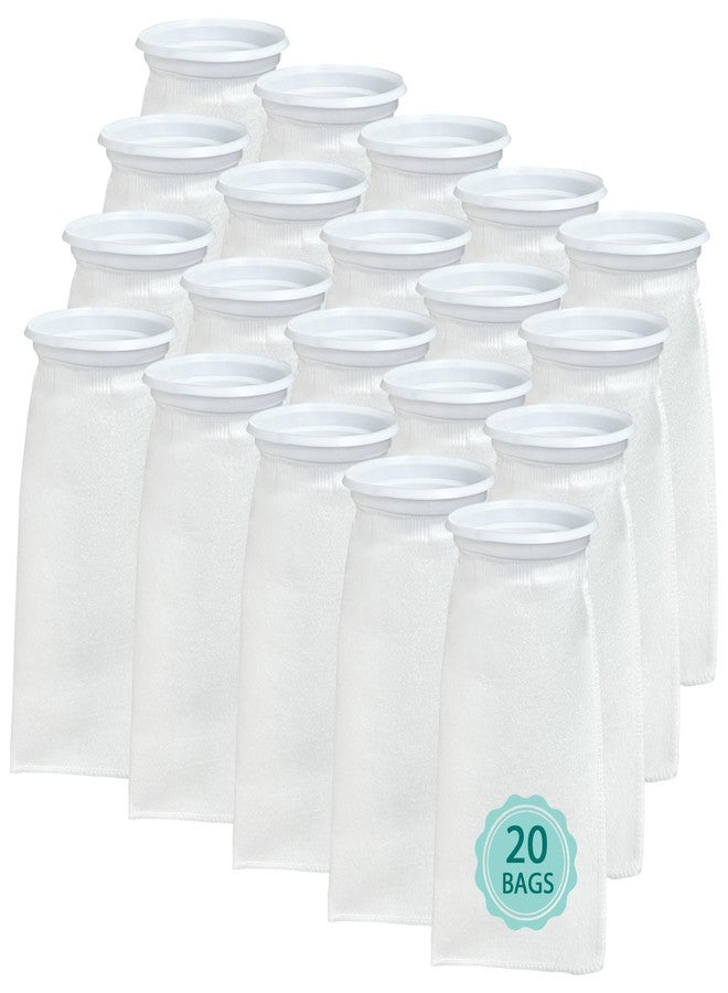 beaufan 20 Pack 4 Inch Ring Felt Filter Socks 200 μm Compatible with Waterbox Marine X 60.2, 90.3, and 110.4, Aquarium Filter Bags for Saltwater, 4 Inch Ring by 10.4 Inch Long - Image 1